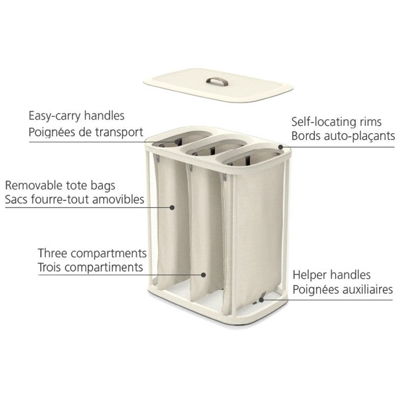 Joseph Joseph Tota Trio Laundry Basket - 90 L Beige - iQ living