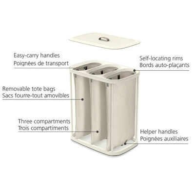 Joseph Joseph Tota Trio Laundry Basket - 90 L Beige