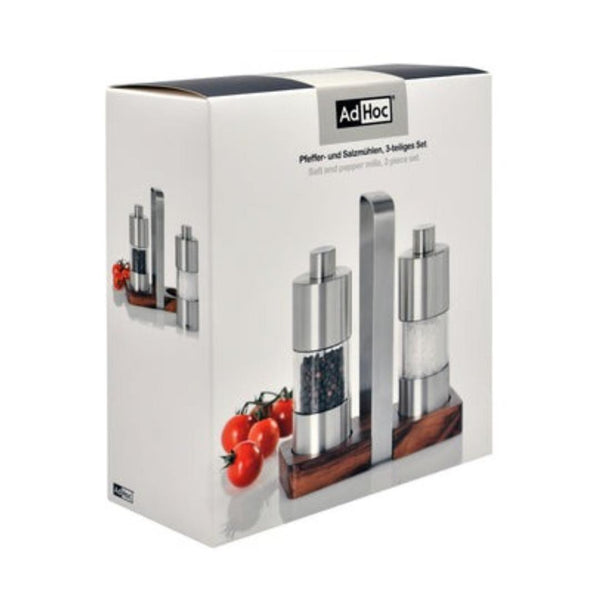 AdHoc Menage Classic Salt & Pepper Mill Tray Set 6" iQ living