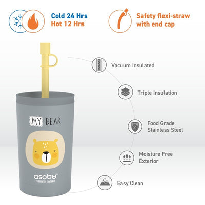 Asobu Mini Sippy 12oz Grey