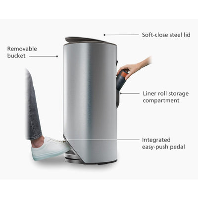 Joseph Joseph Arc Stainless Steel Waste Can 30L
