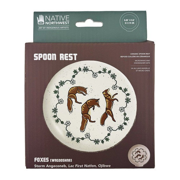 Native Northwest Spoon Rest Foxes