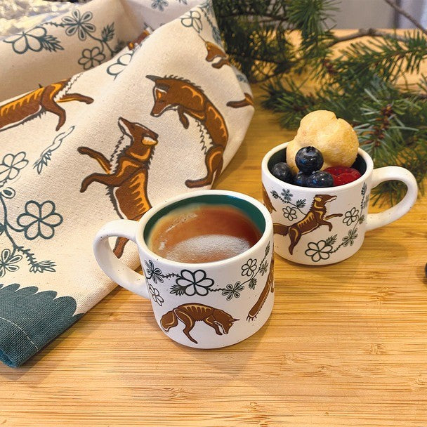 Native Northwest 3oz Espresso Mug Set Of 2 Foxes
