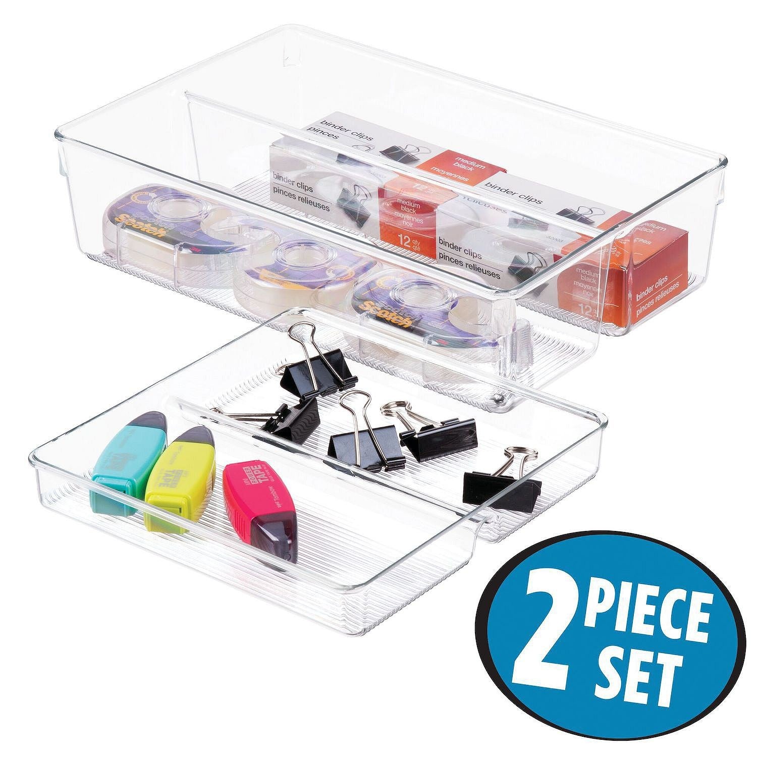 iDesign Linus 2-Piece Drawer Organizer Set