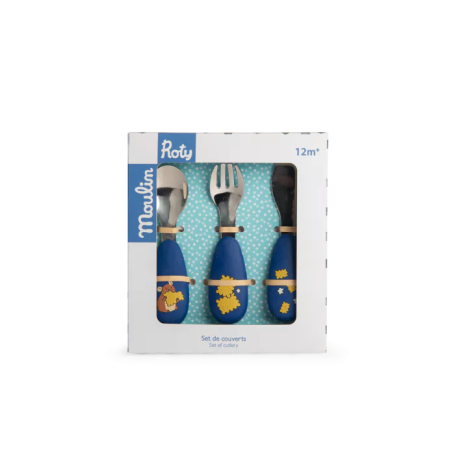 Moulin Roty Toddler Cutlery Set - Puce & Pilou