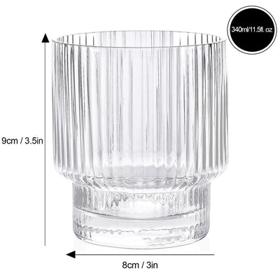 Brilliant Ribbed Clear Drinking Glass Set Of 4