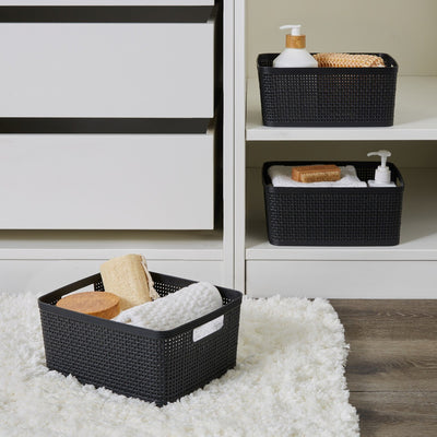 Neat & Tidy Weave Plastic Basket Small - EACH - iQ living
