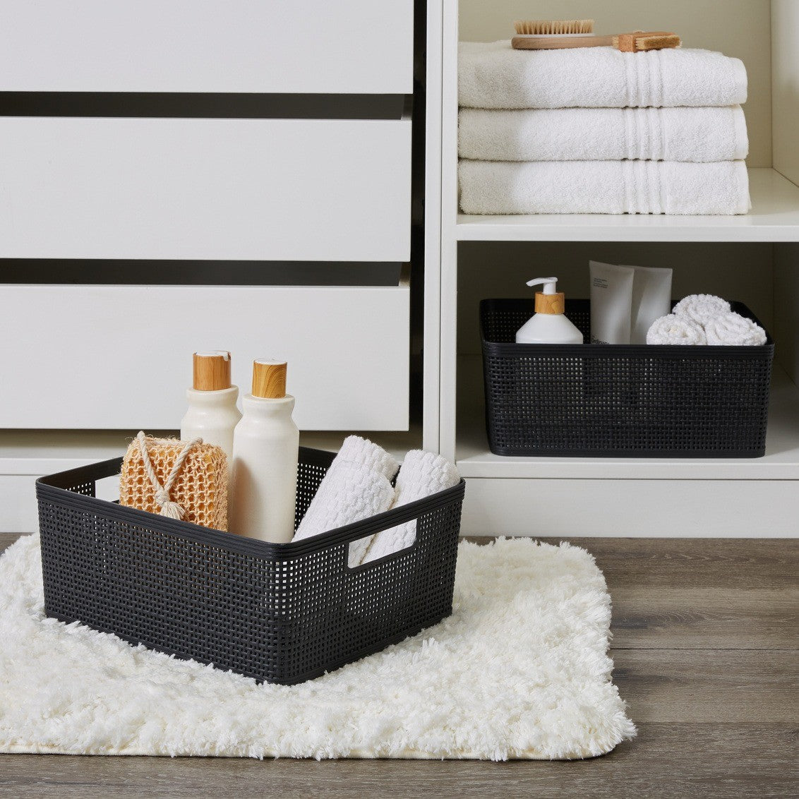 Neat & Tidy Weave Plastic Basket Medium - EACH - iQ living