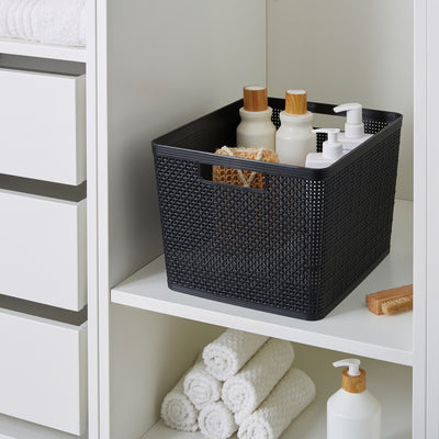 Neat & Tidy Weave Plastic Basket Large - iQ living
