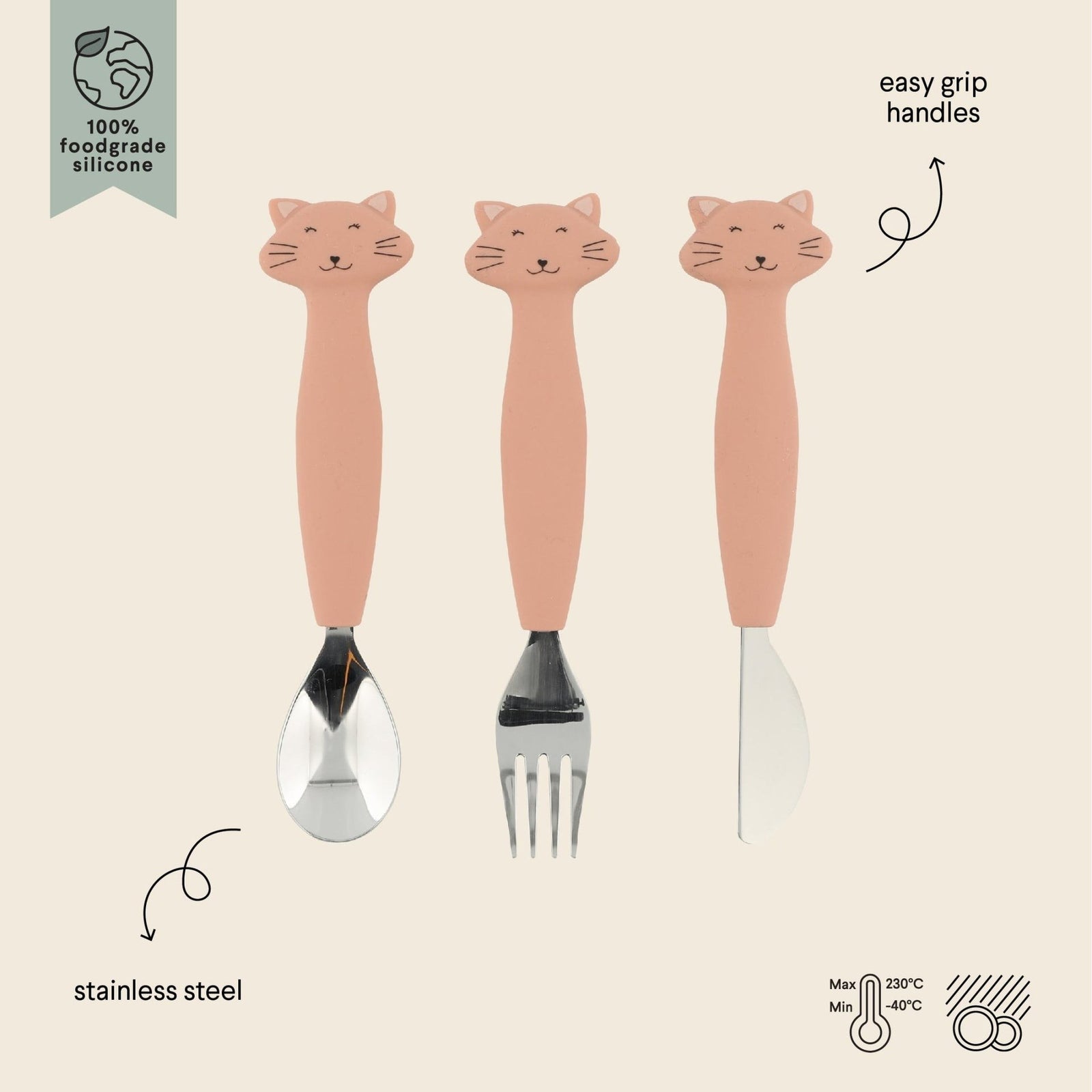 Trixie Silicone Kids Cutlery Set Of 3
