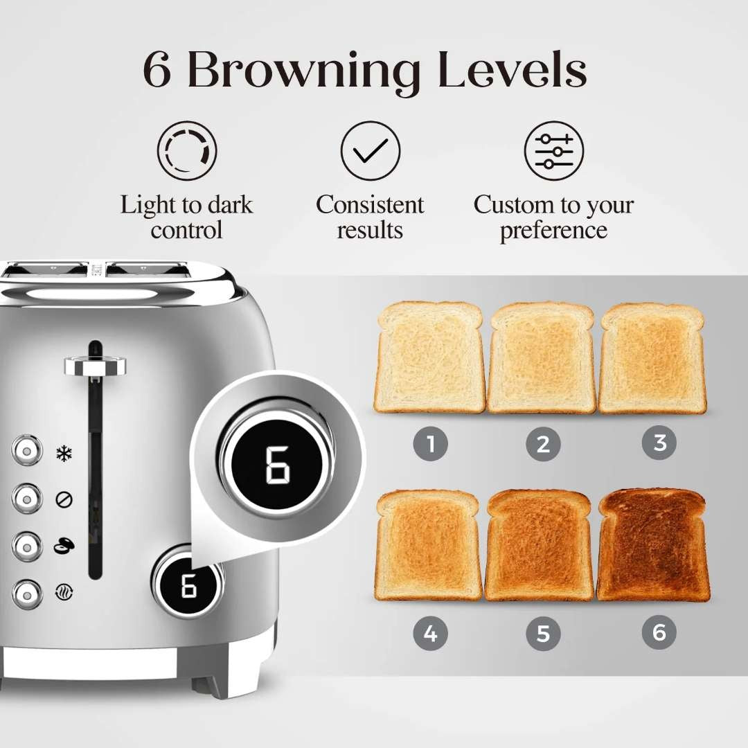 Salton NuRetro 2-Slice Digital Toaster - Silver