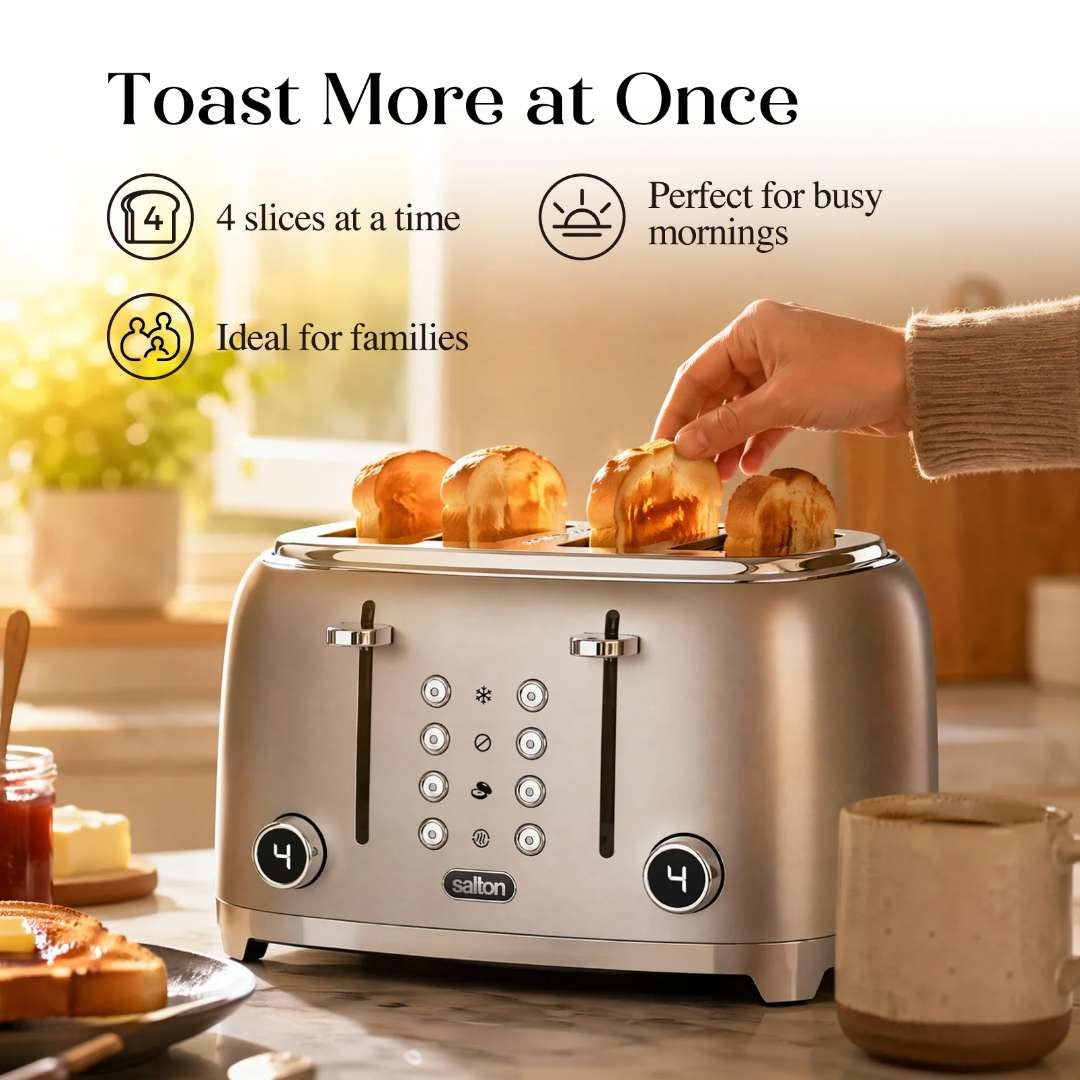 Salton NuRetro 4-Slice Digital Toaster - Silver