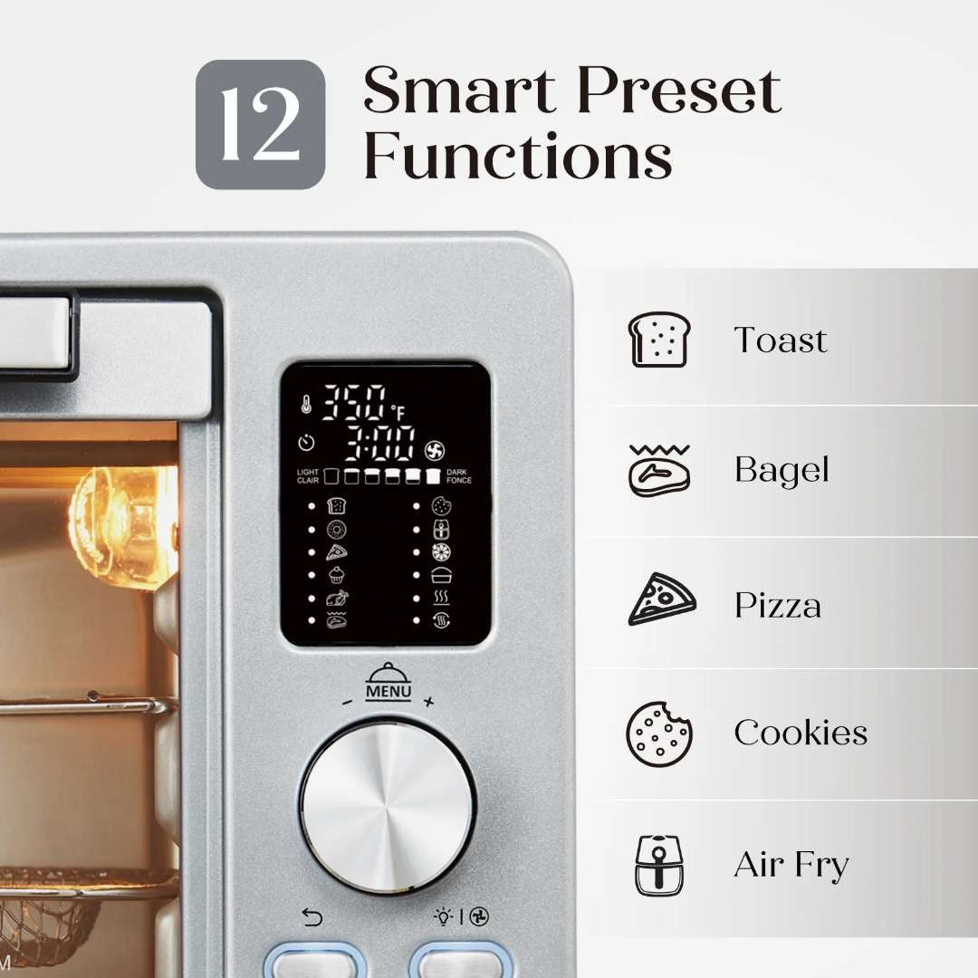 Salton NuRetro Digital Air Fryer Toaster Oven - Silver