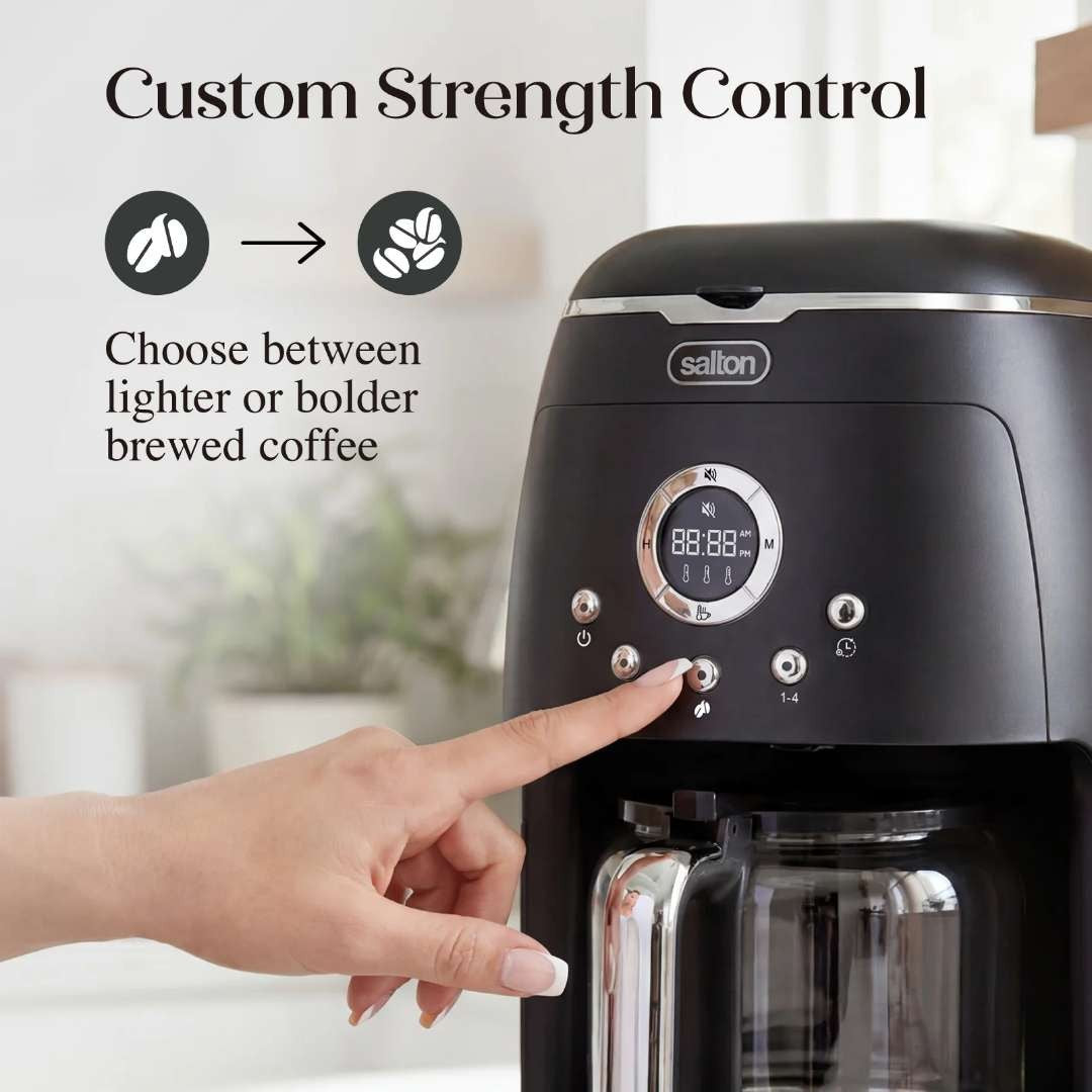 Salton NuRetro 12-Cup Digital Coffee Maker - Black