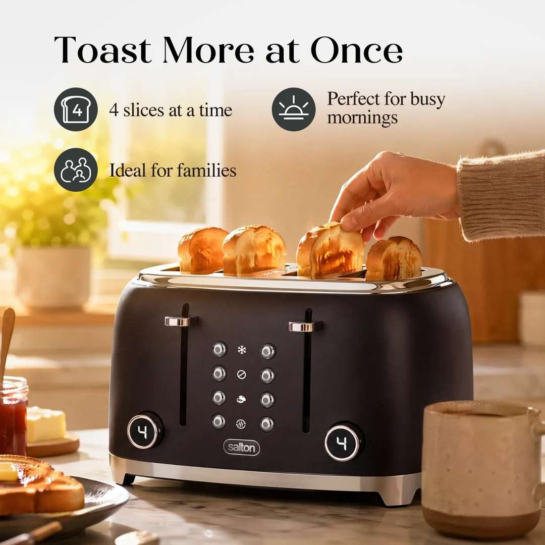 Salton NuRetro 4-Slice Digital Toaster - Black
