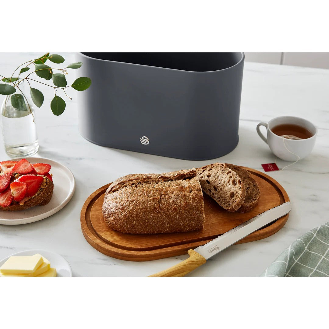 Swan Nordic Bread Bin - Grey