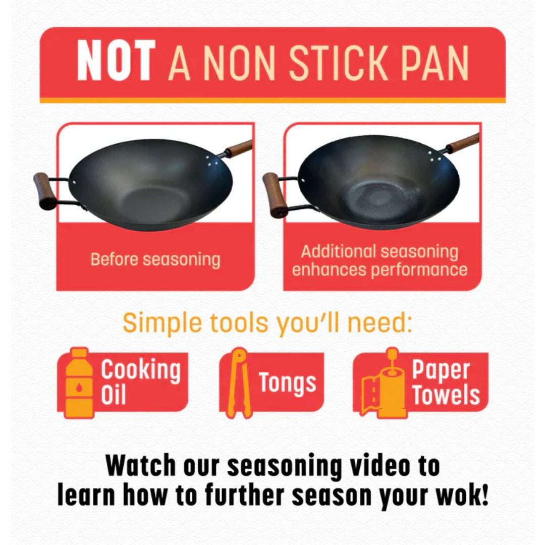 Joyce Chen Classic Series Pre-Seasoned Carbon Steel Wok