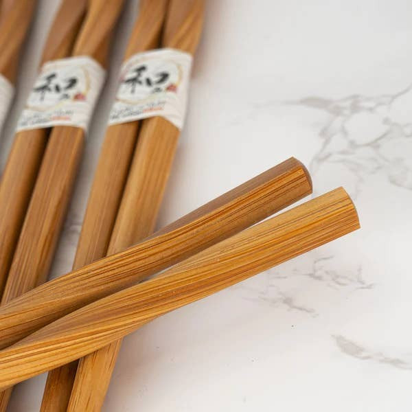 Urban Tokyo Chopsticks Set Of 5 - Bamboo Spiral
