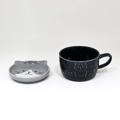 Urban Tokyo Mug 7oz & Lid - Grey Cat