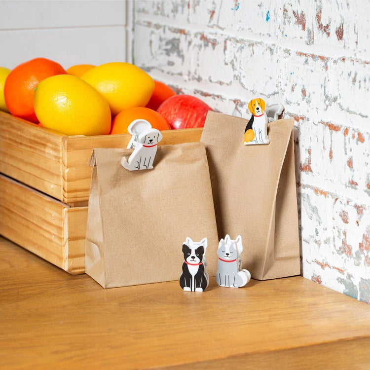 Kikkerland Happy Pup Bag Clips Set Of 4