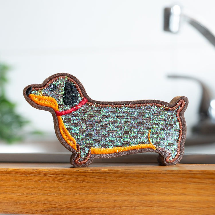 Kikkerland Dachshund Scrub Sponge Set Of 2