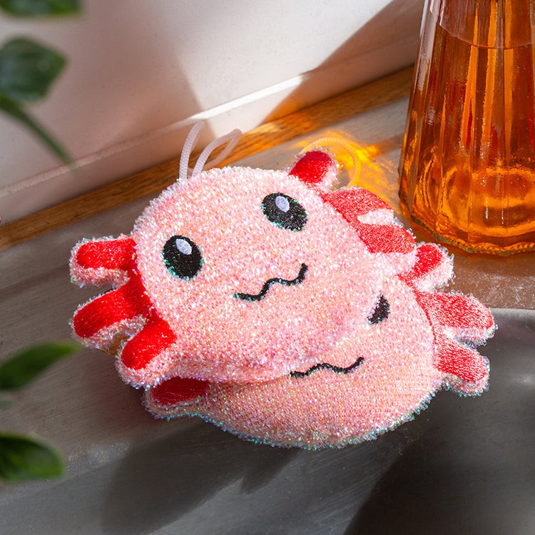 Kikkerland Axolotl Scrub Sponge Set Of 2
