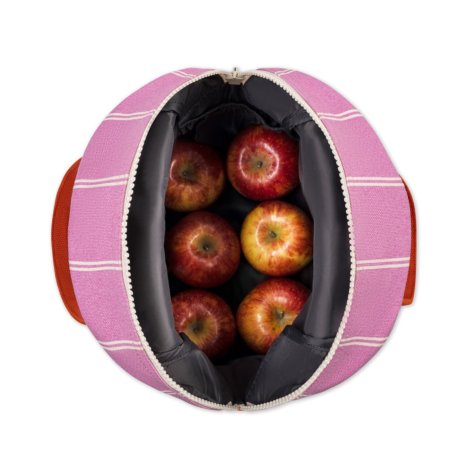 Fluf Zipper Lunch Bag - Pink Shirt Stripe