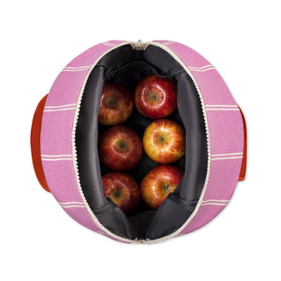 Fluf Zipper Lunch Bag - Pink Shirt Stripe