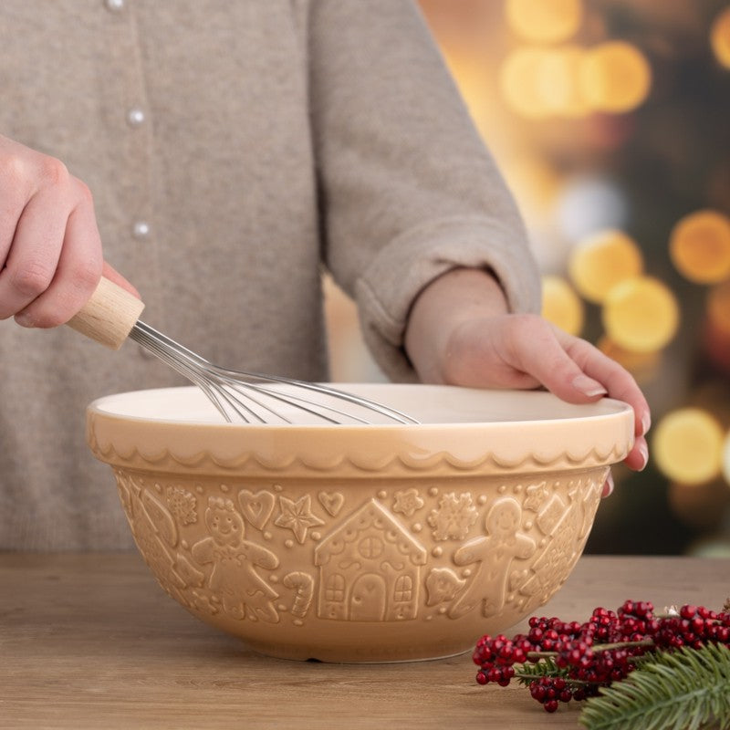 Mason Cash Christmas Mixing Bowl Gingerbread Beige 2 L