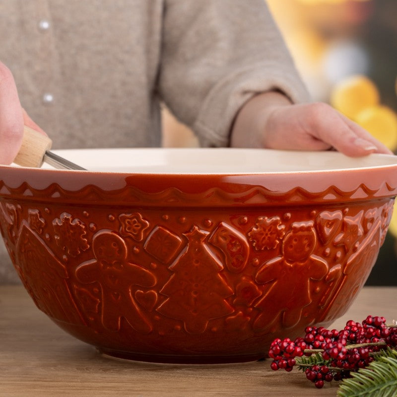 Mason Cash Christmas Mixing Bowl Gingerbread Brown 4 L