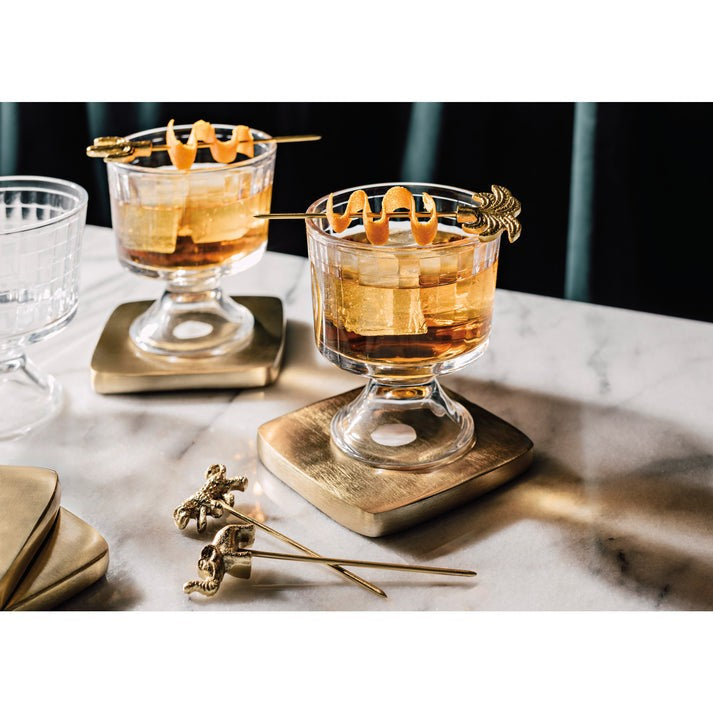 Danica Metal Coaster Nacre-Gold Set Of 4
