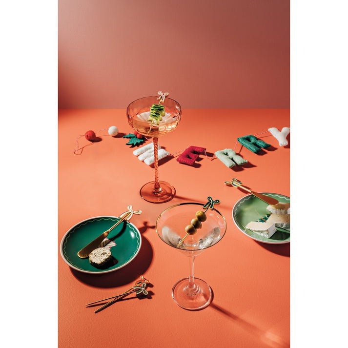 Danica Christmas Bowtique Cocktail Pick Set Of 4