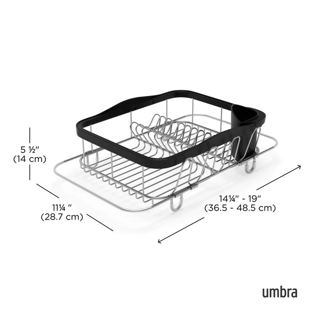 Umbra Sinkin Multi-Use Dishrack - Black & Nickel - iQ living