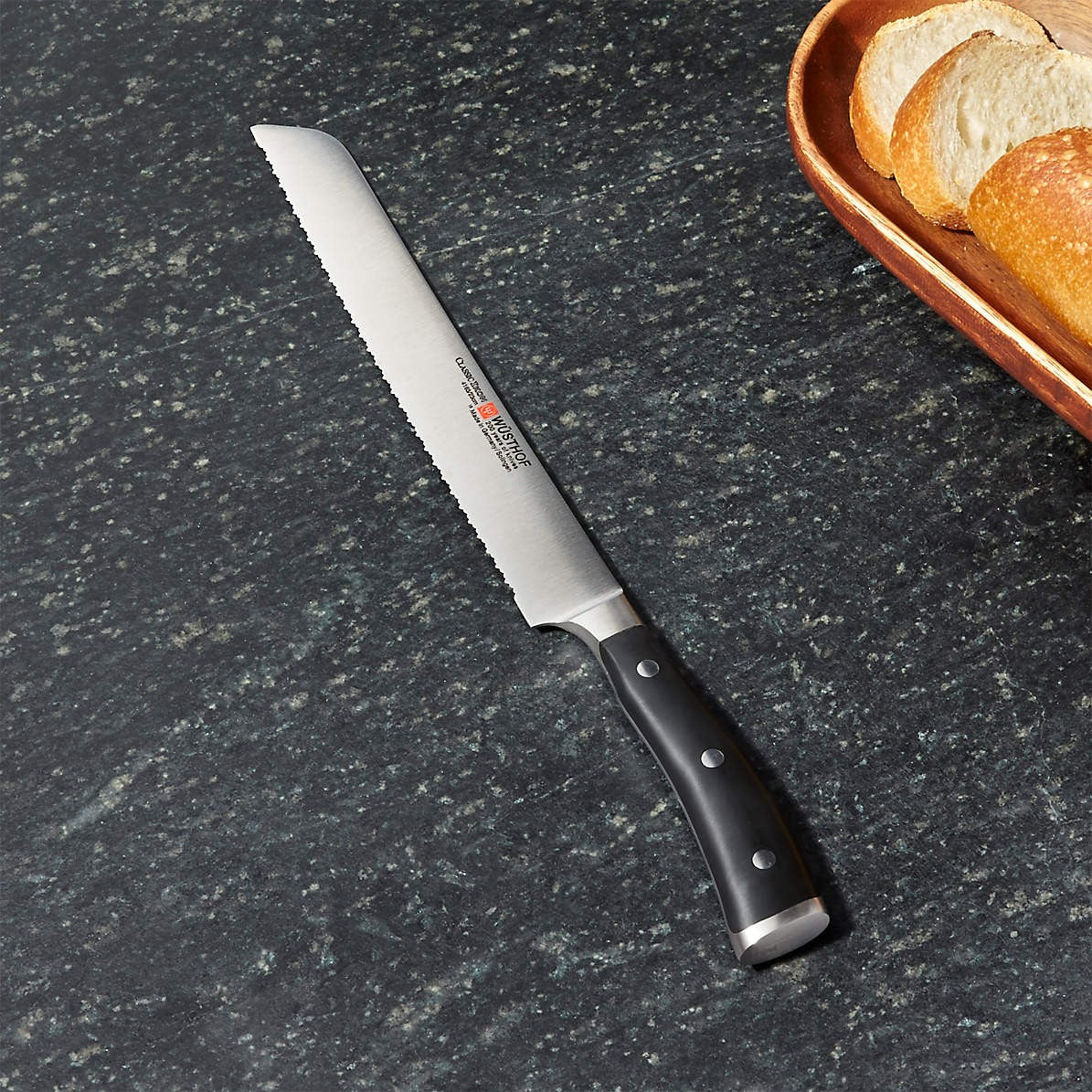 Wusthof Classic Ikon Black Double Serrated Bread Knife 9" - iQ living