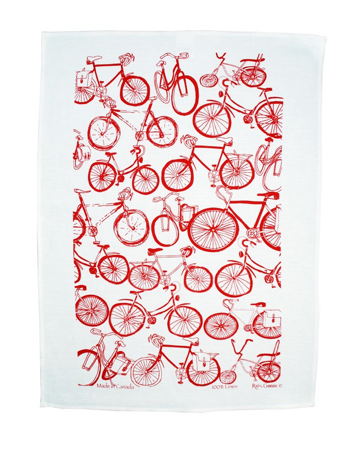 Rain Goose Linen Tea Towel Bike