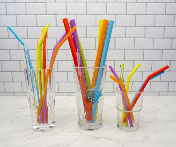 RSVP Silicone Drink Straws - Set of 6 - iQ living