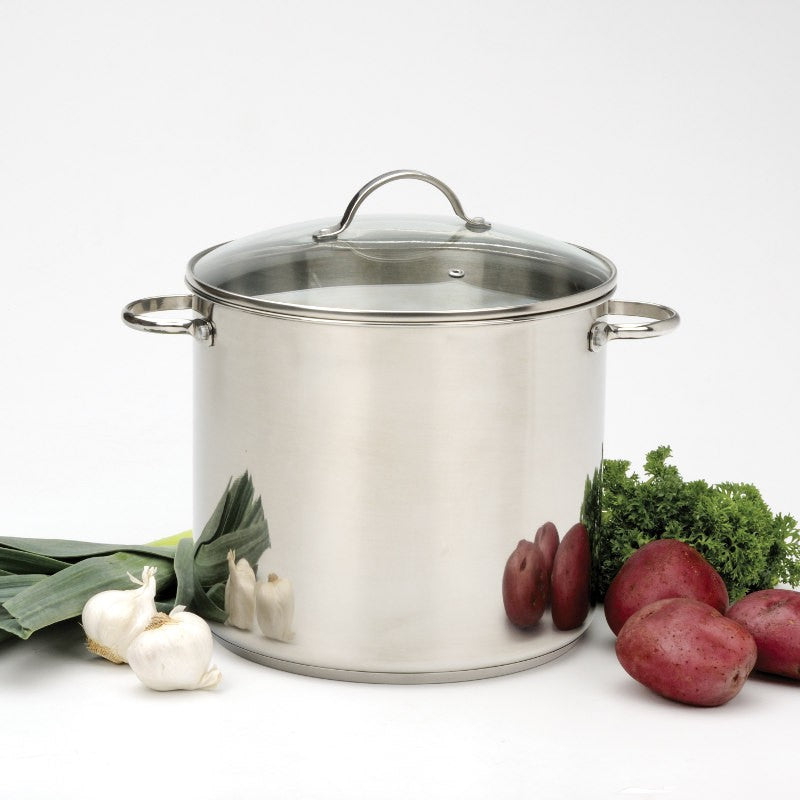 RSVP Stainless Steel Induction-Safe Stock Pot 12 Qt