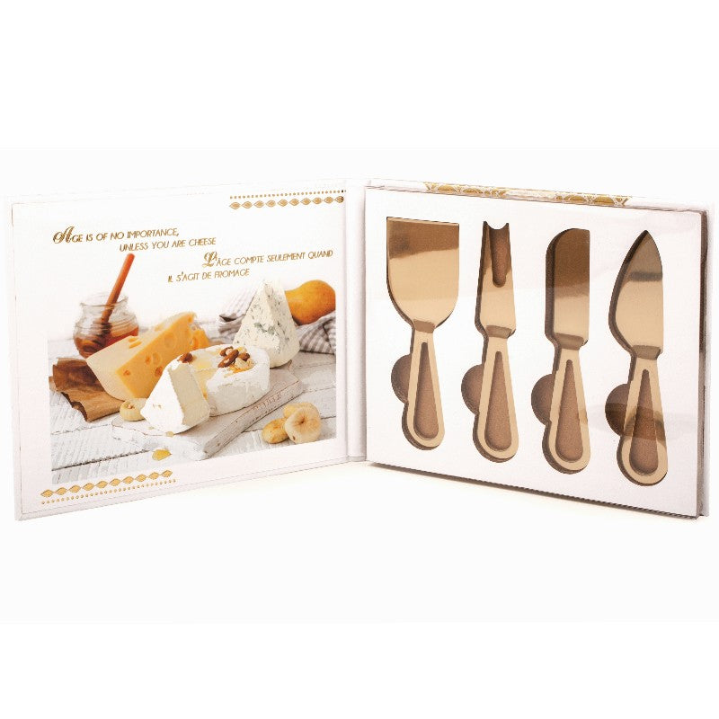 Natural Living Gold Cheese Knife Set Of 4 - iQ living
