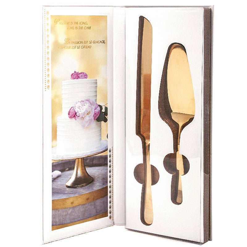 Natural Living Gold Cake Server Set