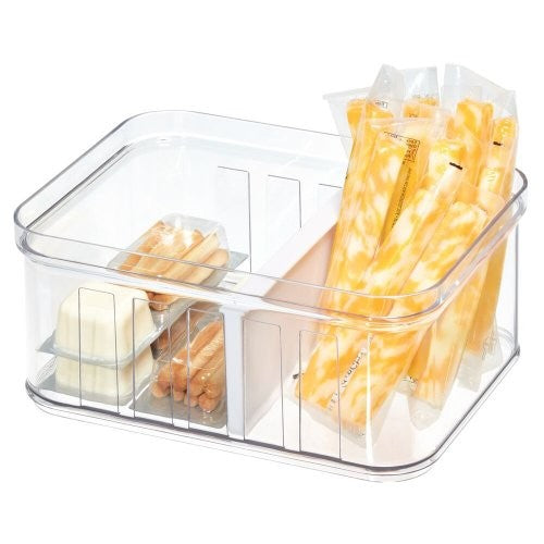 iDesign Crisp Divided Produce Storage Bin White