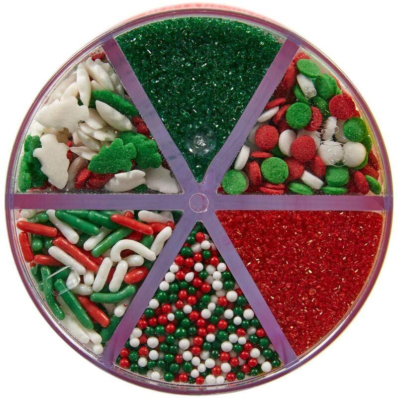 Wilton Christmas Holiday Sprinkle Mix, 6 Cell