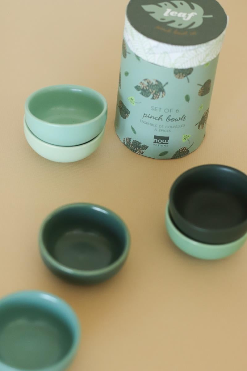 Now Designs Pinch Bowl Set Of 6 Leaf - iQ living