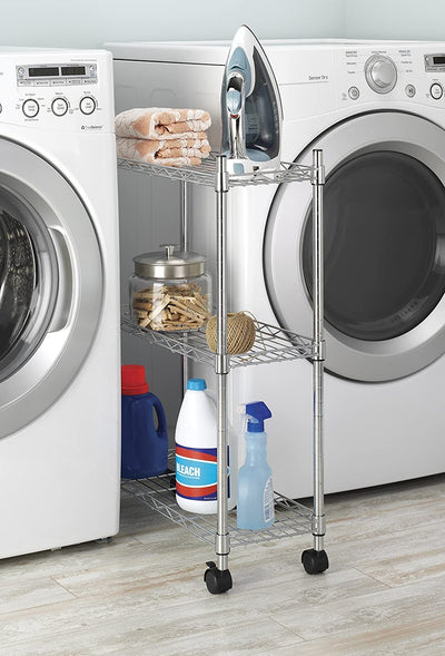 Whitmor Chroms Stainless Steel Supreme Laundry Cart