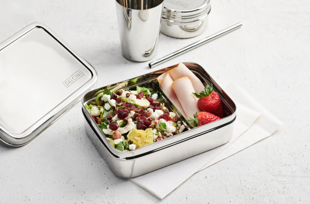 Dalcini Stainless Lunch Bistro Box & Little Snacker Combo