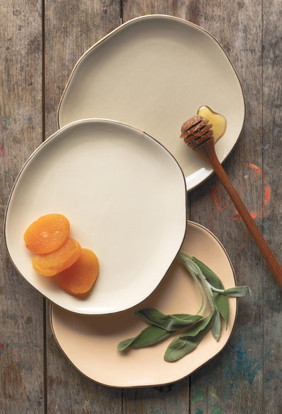 Danica Heirloom Pebble Natural Appetizer Plates Set of 4