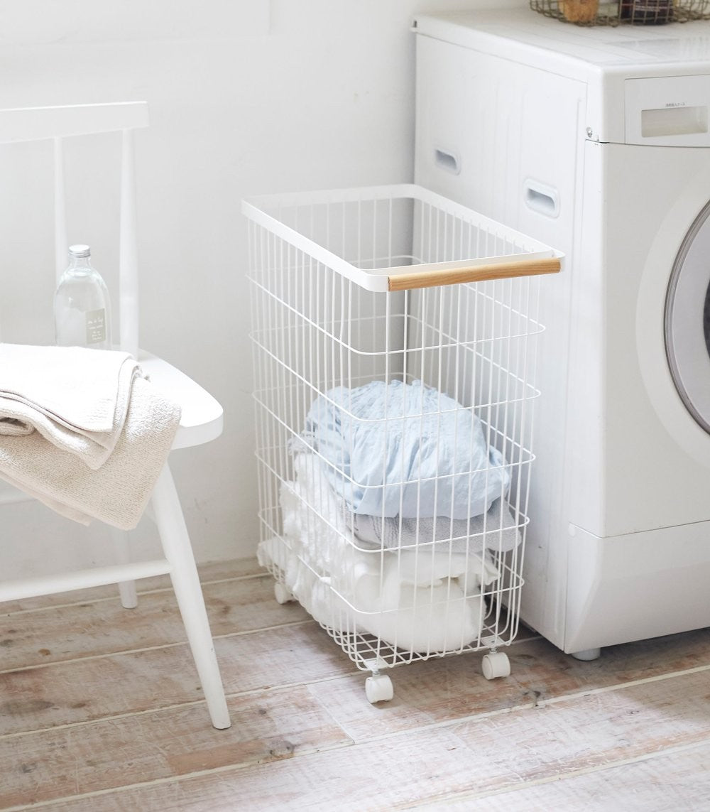 Yamazaki Tosca Rolling Wire Laundry Basket