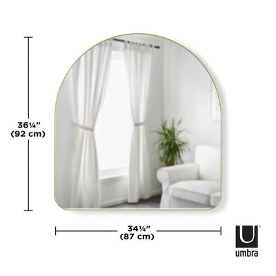 Umbra Hubba Brass Rim Arched Mirror