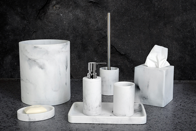 Moda At Home Michaelangelo White Resin Soap Dispenser