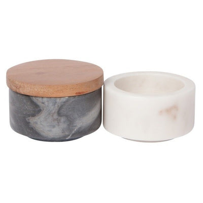 Danica Slate / White Marble Salt Cellar