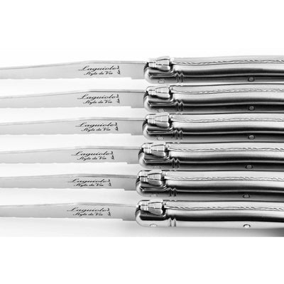 Laguiole Premium Steak Knives Set Of 6 - Silver